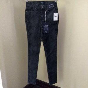 NWT YMI Juniors 1/25 Charcoal Snake Skinny Jeans